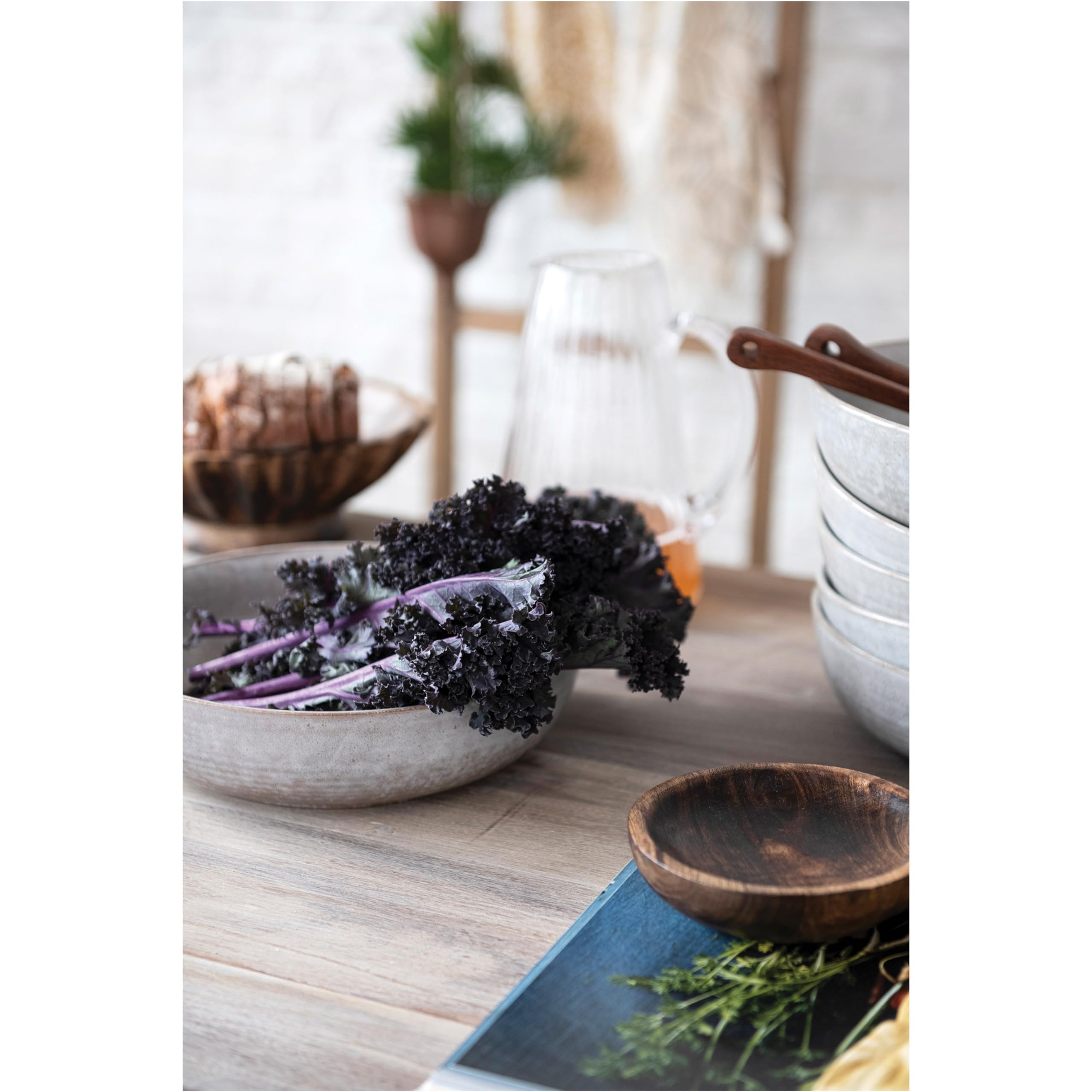 5.25 Inches Round Hand-Carved Mango Wood Dish, Burnt Finish - Image 3