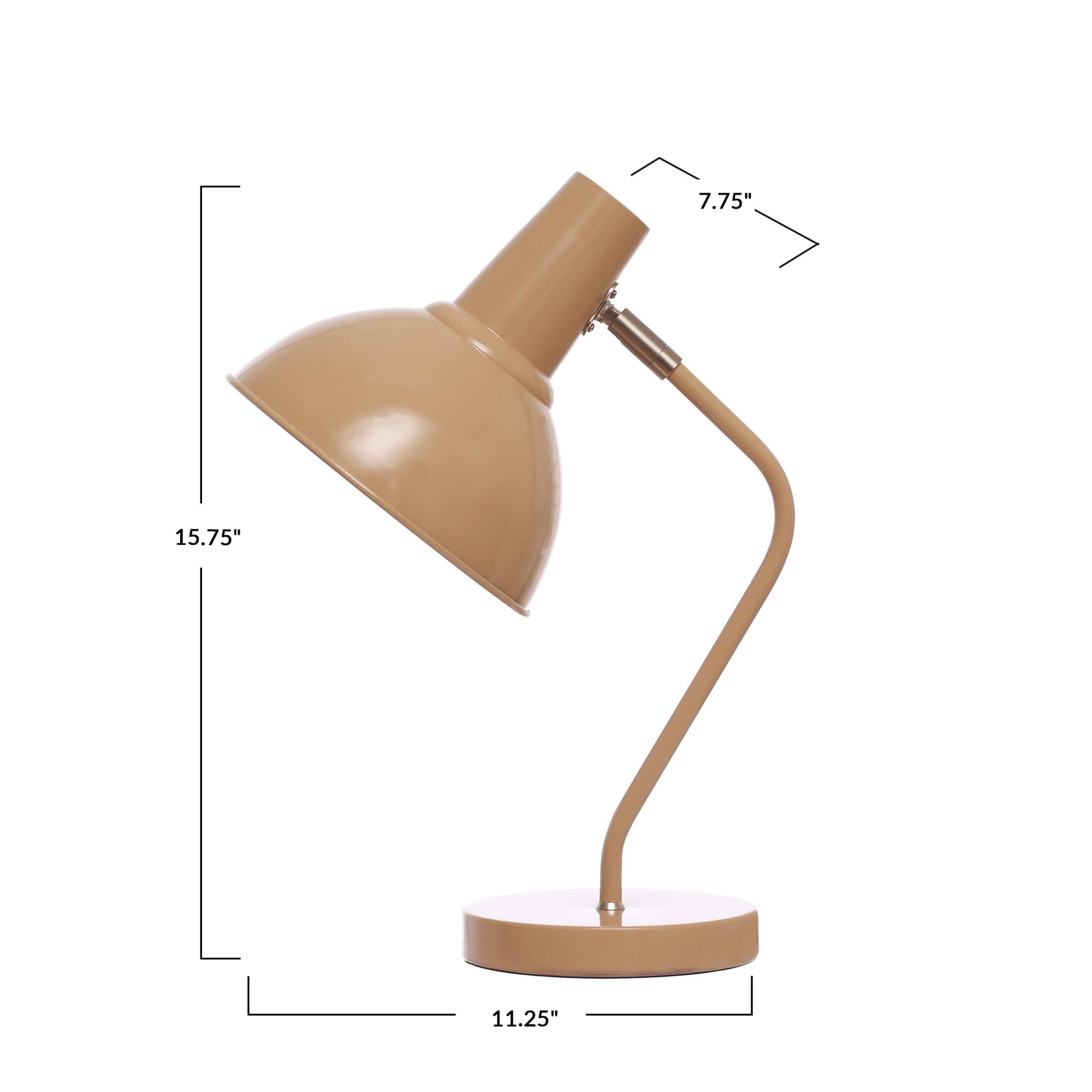 Bloomingville 11.25 Inches Metal Articulating Table Lamp with Inline Switch for 40 Watts Bulb Maximum, Nude Color - Image 5