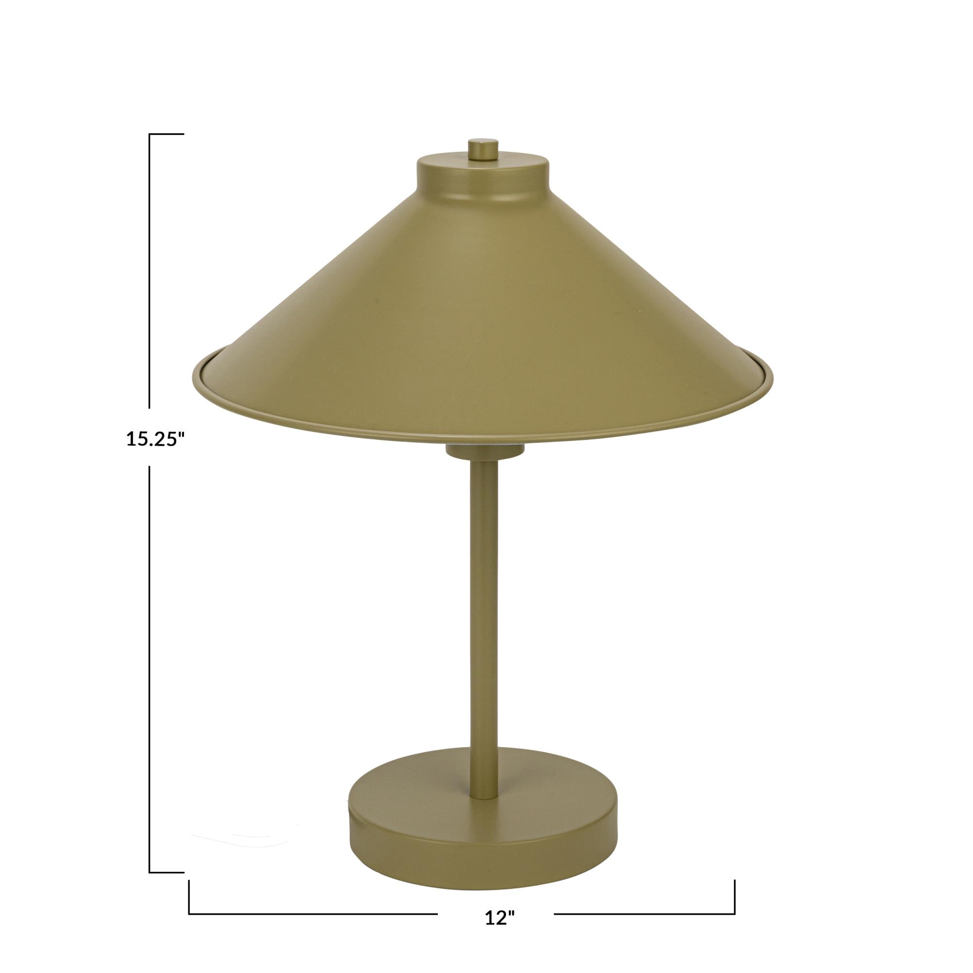 Bloomingville 12" Round Metal Table Lamp with Inline Switch for 25 Watt Bulbs Maximum, Chartreuse - Image 4