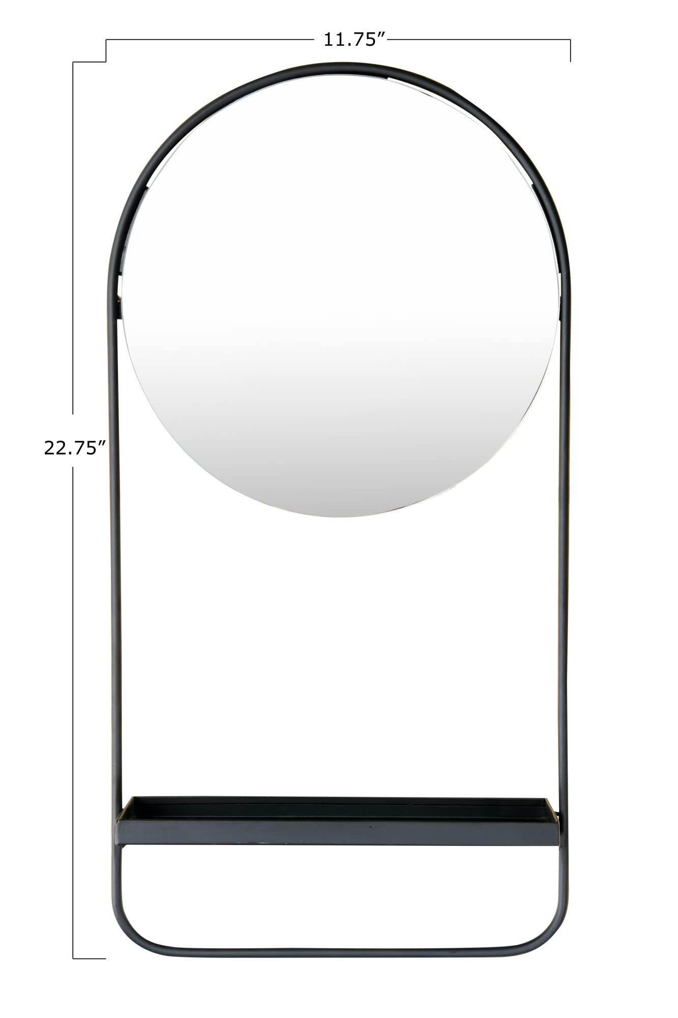 Bloomingville 23" H Metal Wall Mirror, Shelf & Hanging Rod Décor (AH1021) - Image 4