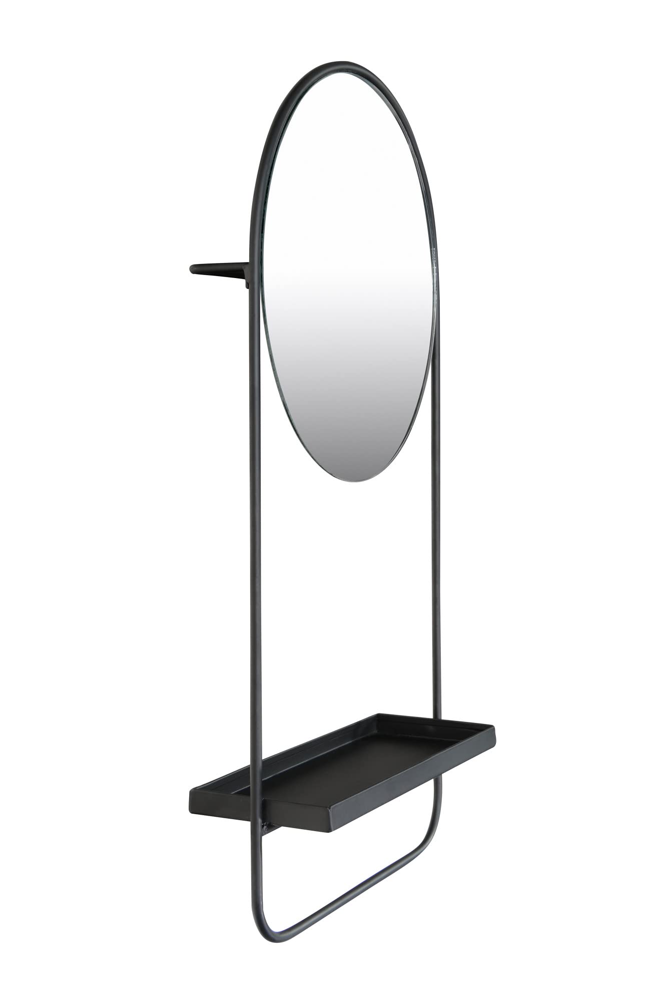 Bloomingville 23" H Metal Wall Mirror, Shelf & Hanging Rod Décor (AH1021) - Image 6
