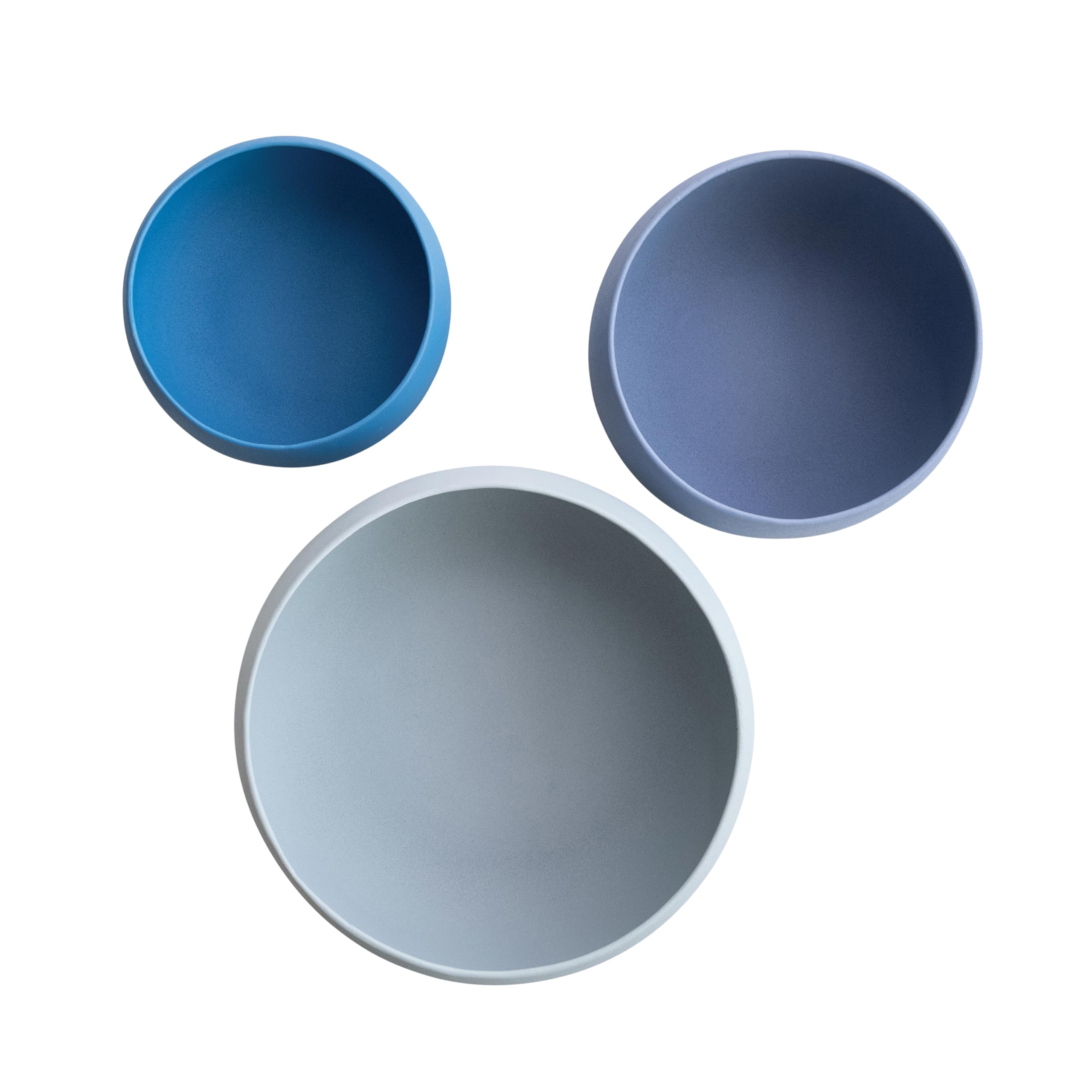 Bloomingville 3-Piece Round Metal Footed Planters, Blue - Image 4