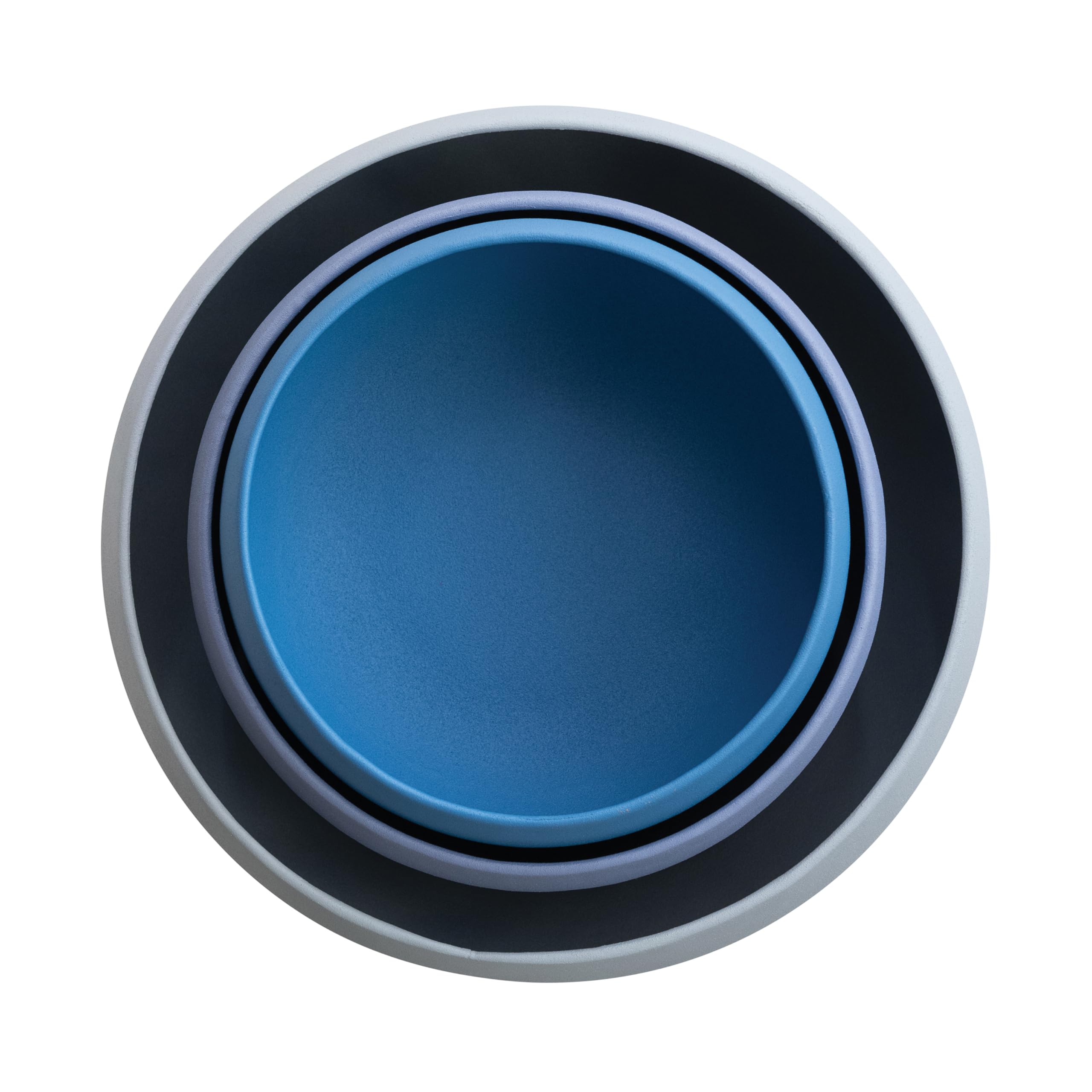 Bloomingville 3-Piece Round Metal Footed Planters, Blue - Image 5