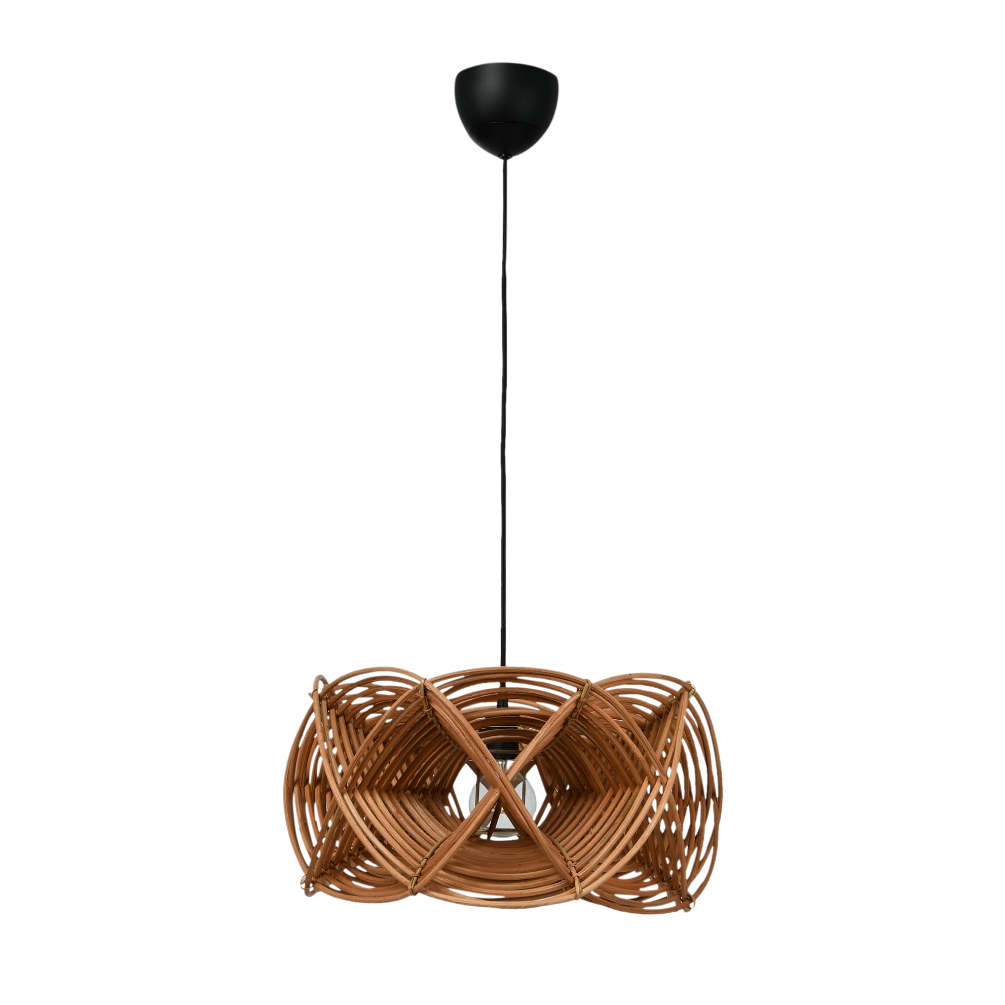 Bloomingville AH1608 Hand-Woven Rattan, 8' Cord (60 Watt Bulb Maximum, Hardwire Only) Pendant Lamp, Brown - Image 6