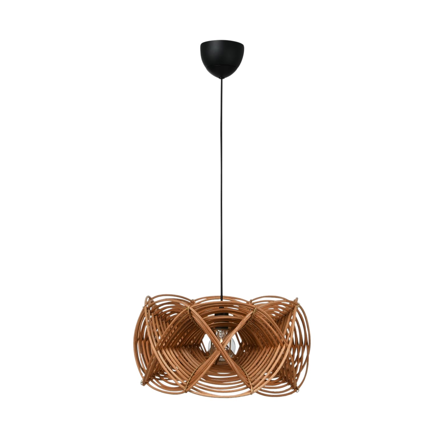Bloomingville AH1608 Hand-Woven Rattan, 8' Cord (60 Watt Bulb Maximum, Hardwire Only) Pendant Lamp, Brown - Image 7