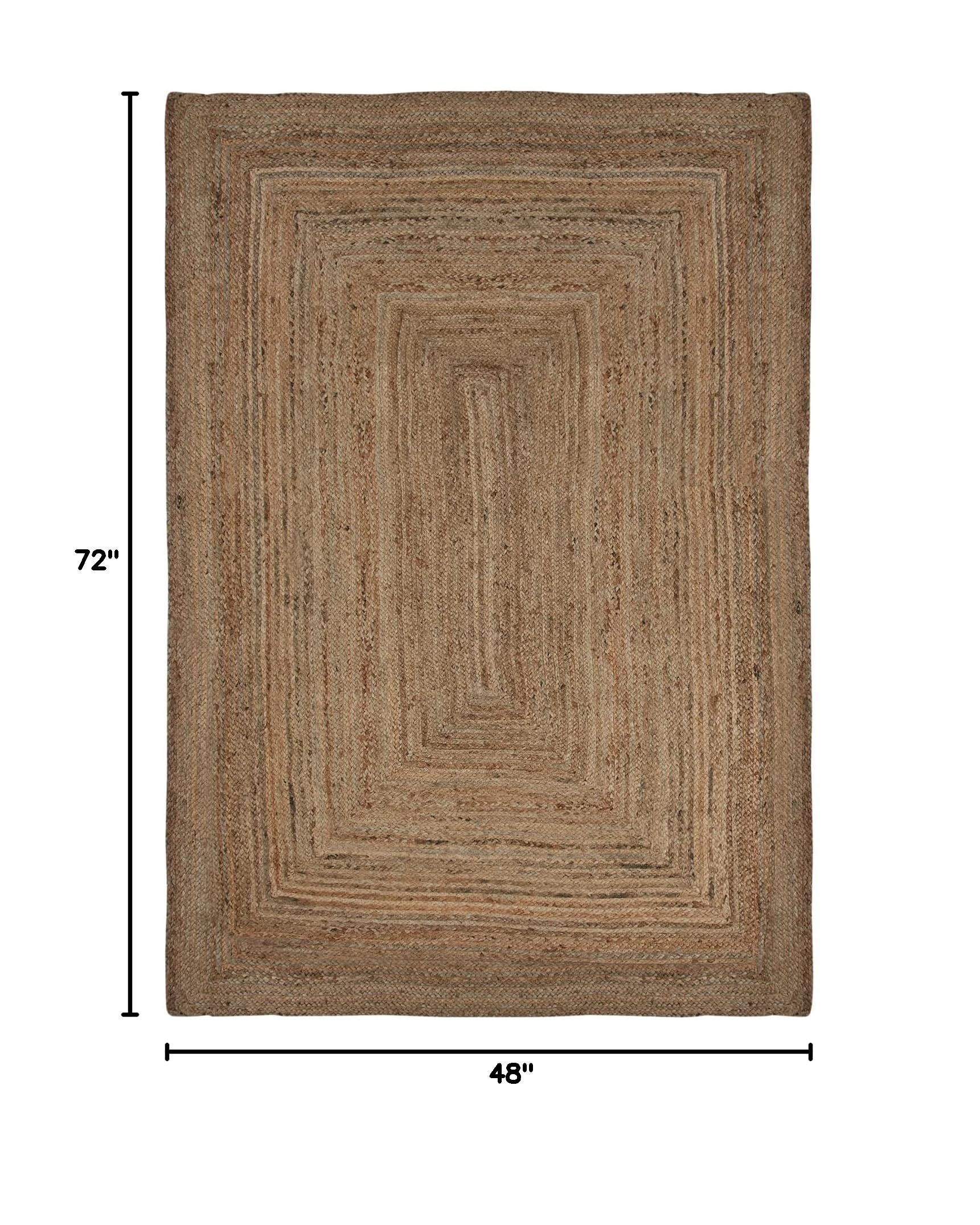 Bloomingville Beige Natural Seagrass Rectangle Rug - Image 3