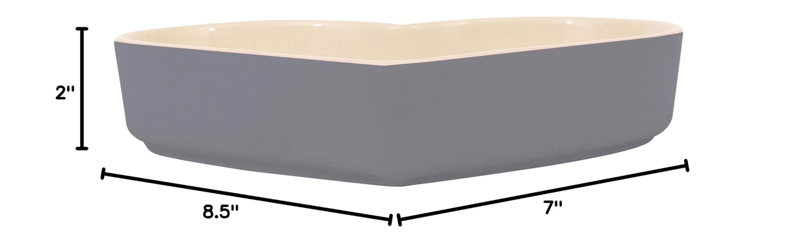 Bloomingville Ceramic Caroline Heart Shaped Tray with Grey Back, Multicolor - Image 3