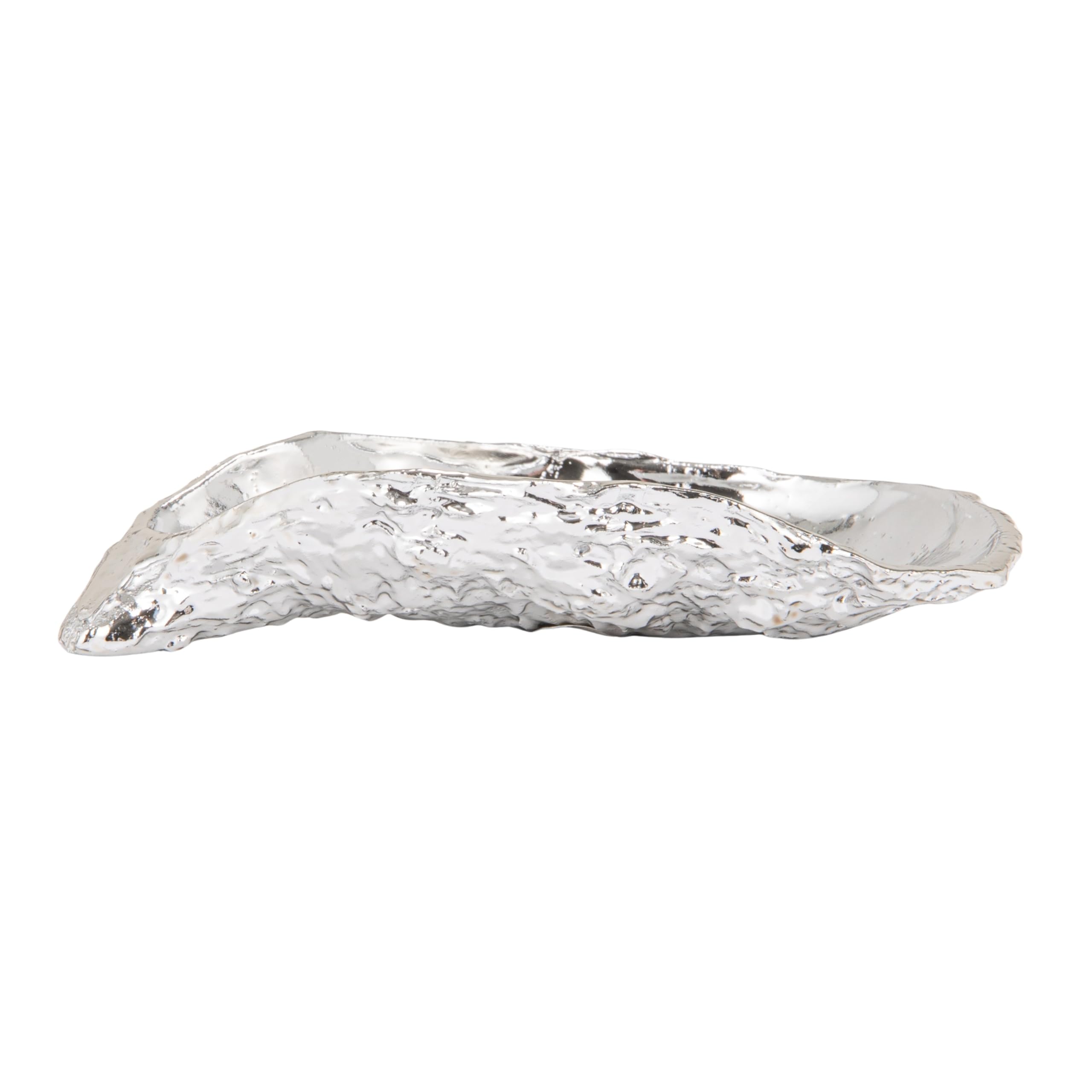 Bloomingville Decorative Cast Metal Oyster Shaped Dish, Chrome Finish - Image 4