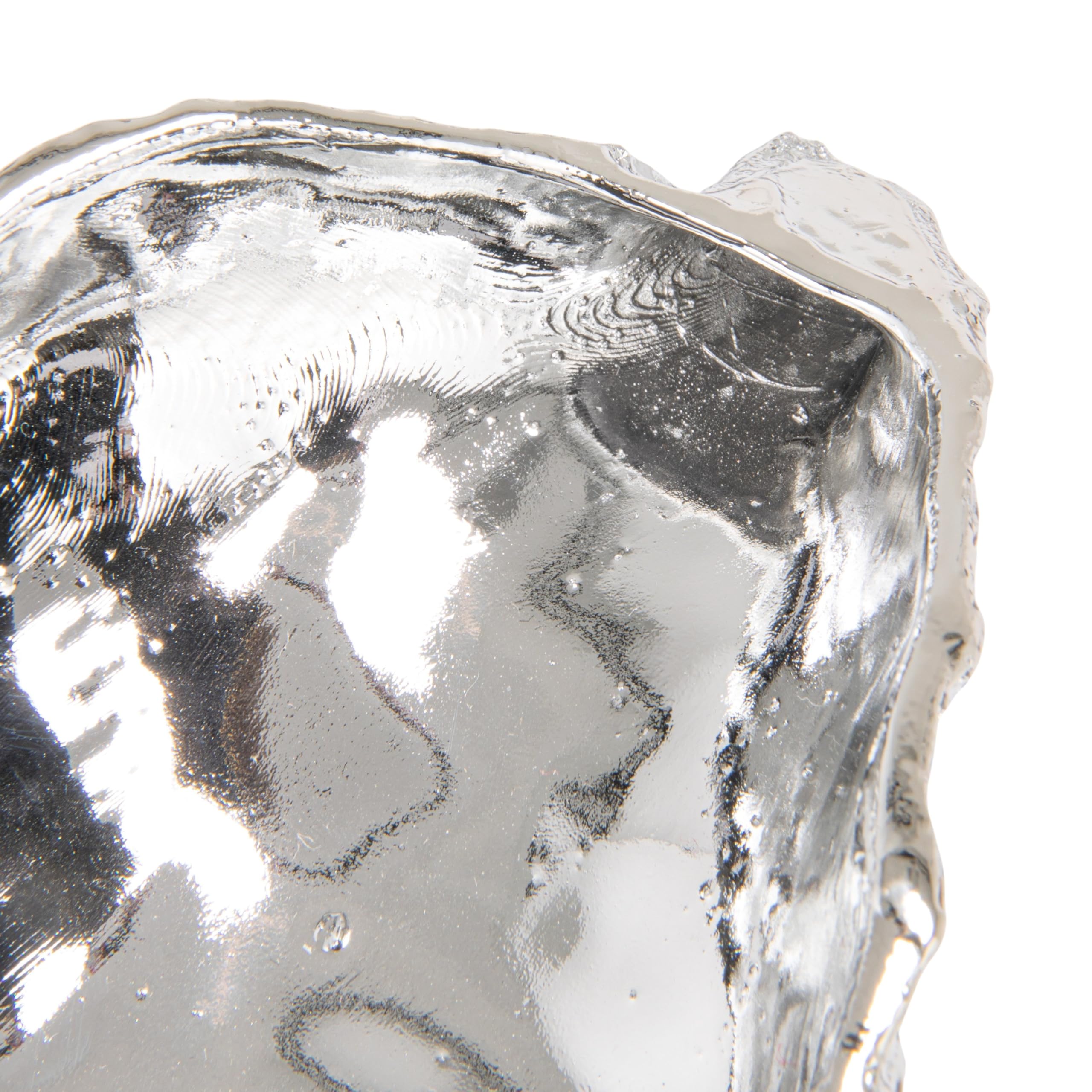 Bloomingville Decorative Cast Metal Oyster Shaped Dish, Chrome Finish - Image 6