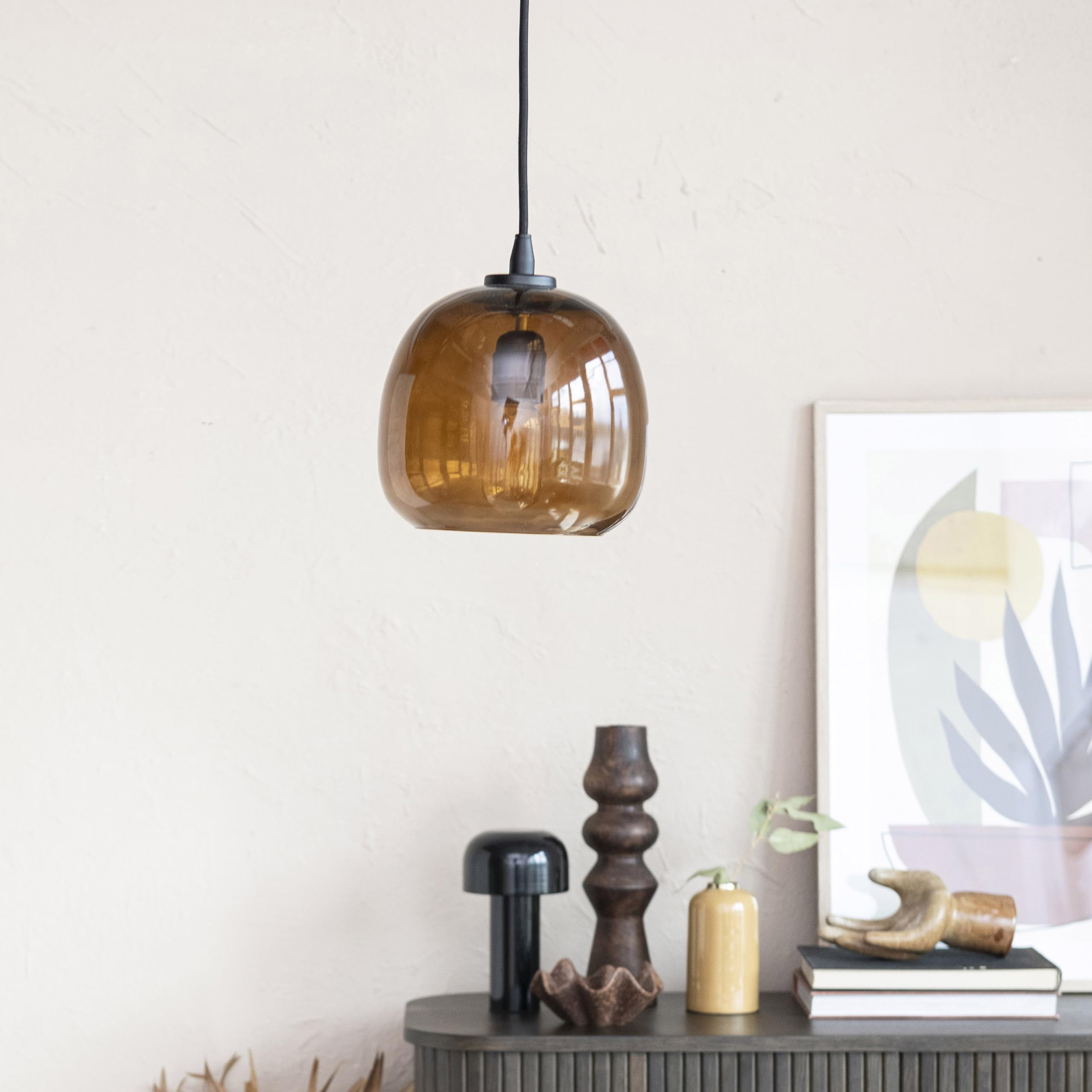 Bloomingville Decorative Espresso Finish Wood Hand-Carved Taper Candle Holder, Brown - Image 4