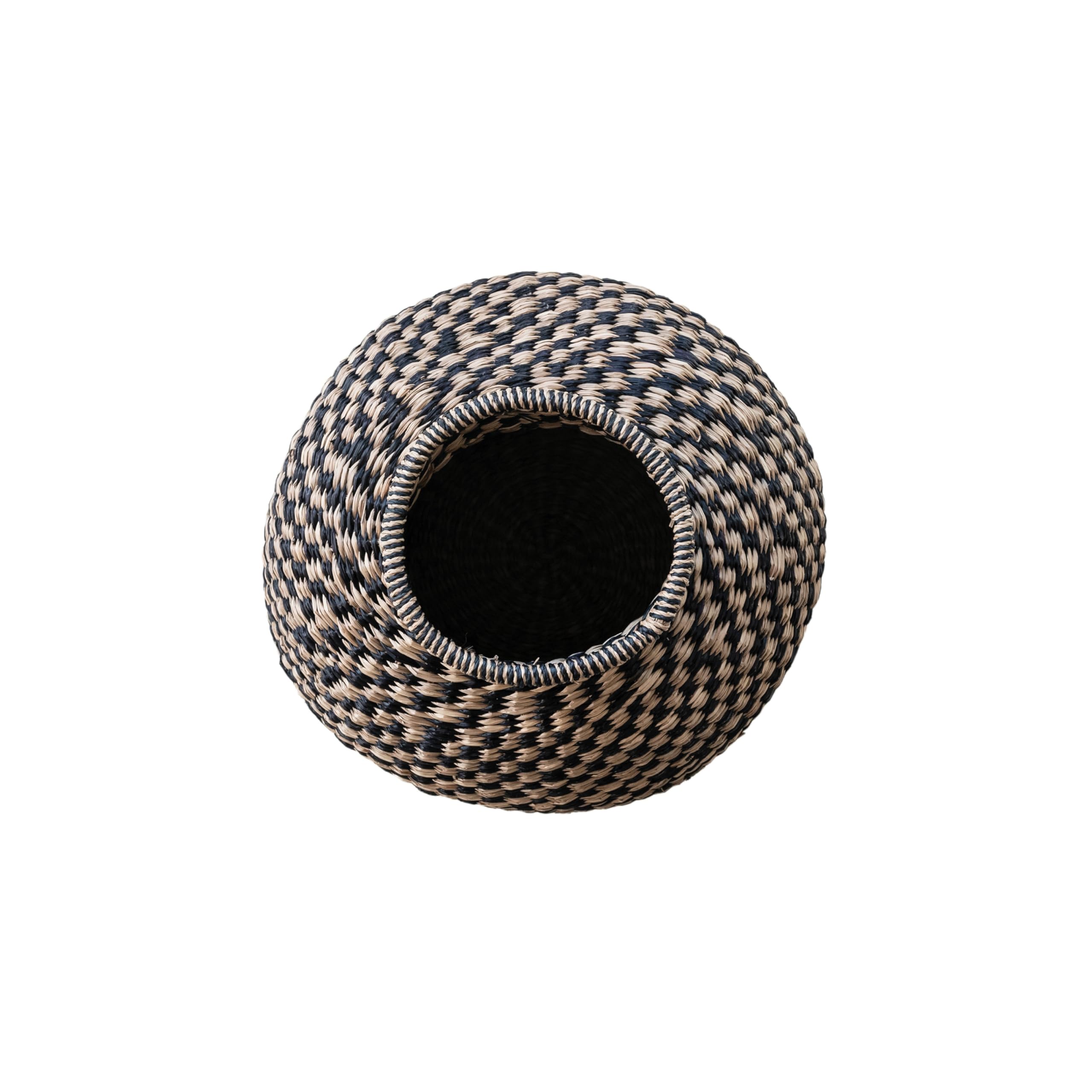 Bloomingville Decorative Hand-Woven Seagrass Vase, Natural and Black - Image 8