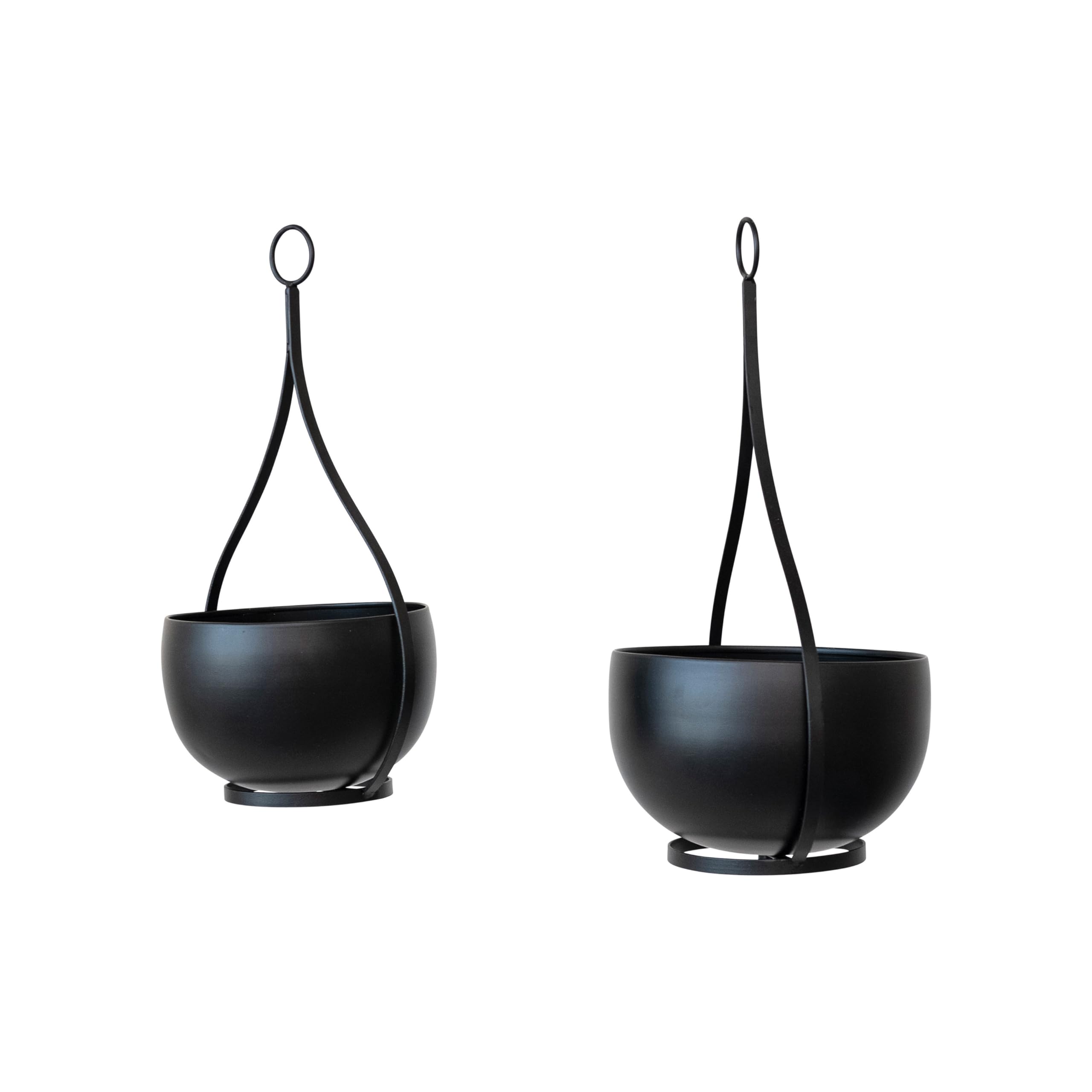 Bloomingville Decorative Hanging Metal Planters, Black, Set of 2 - Image 9