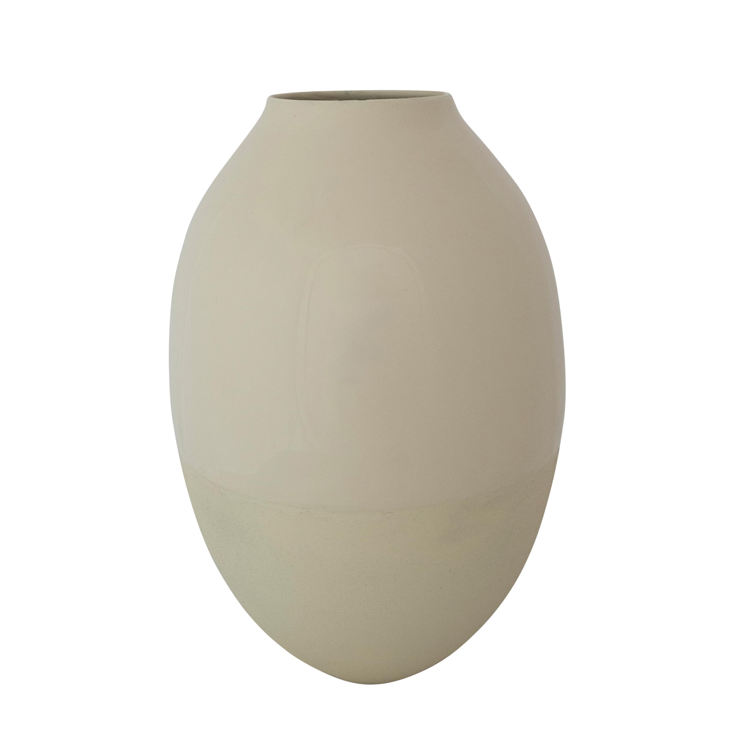 Bloomingville Enameled Metal Vase, Cream - Image 3