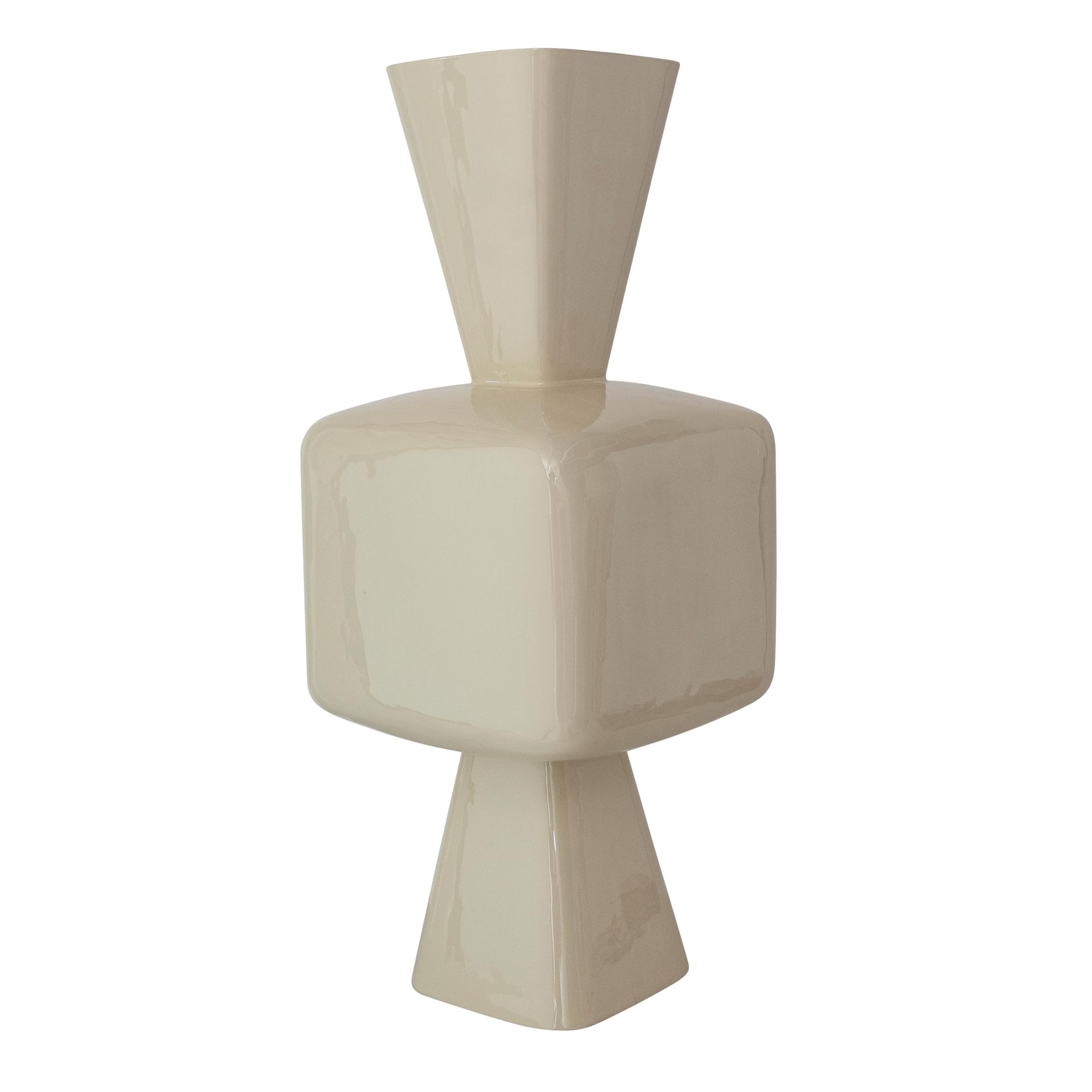 Bloomingville Enameled Metal Vase, Cream - Image 3