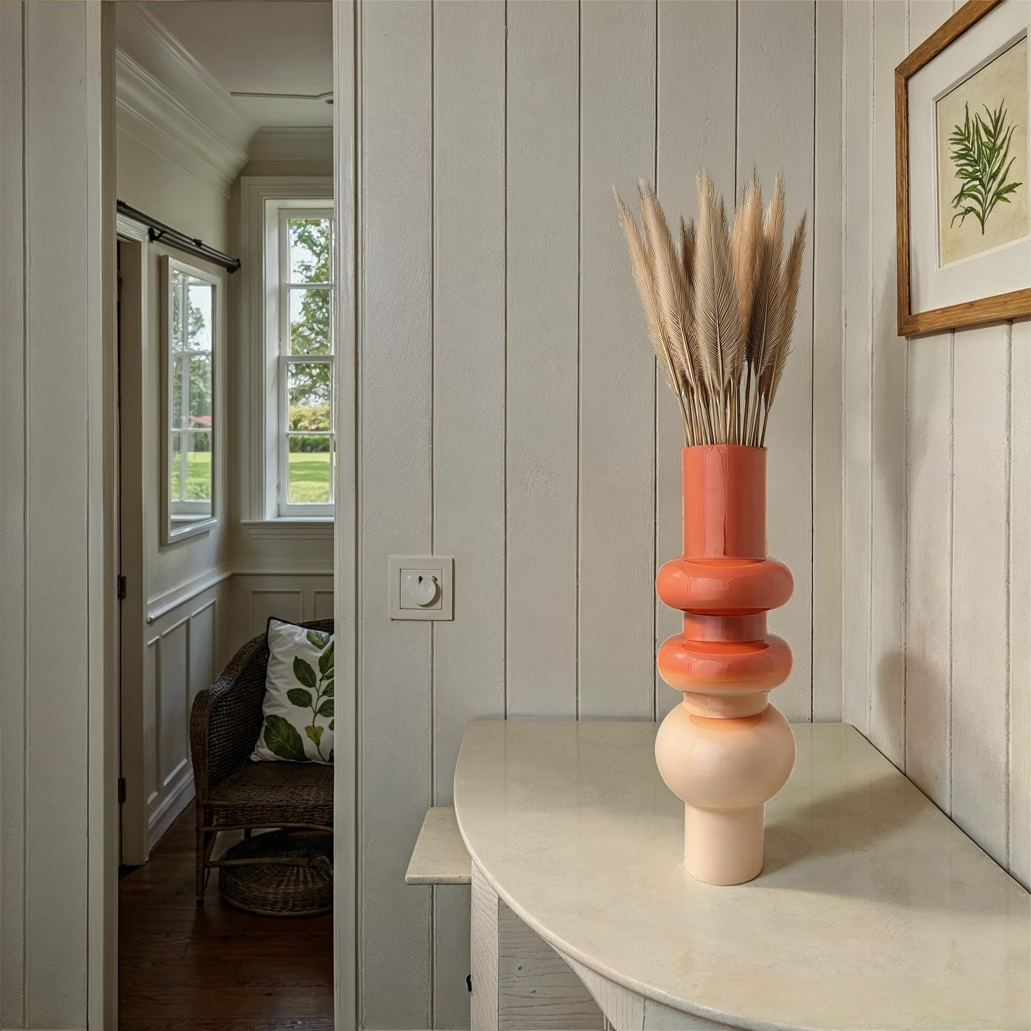 Bloomingville Enameled Metal Vase, Rust and Nude Color Ombre - Image 3