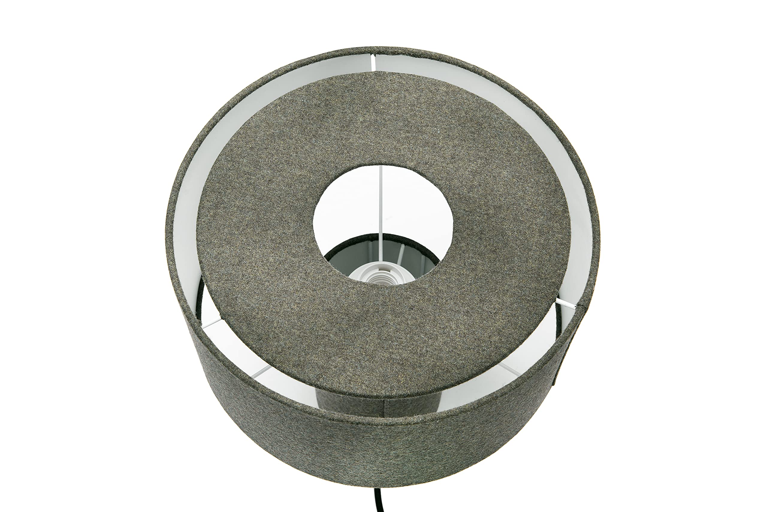 Bloomingville Grey Wool Blend Matching Shade (Set of 2 Table Lamp Set, 12" L x 12" W x 14" H - Image 4