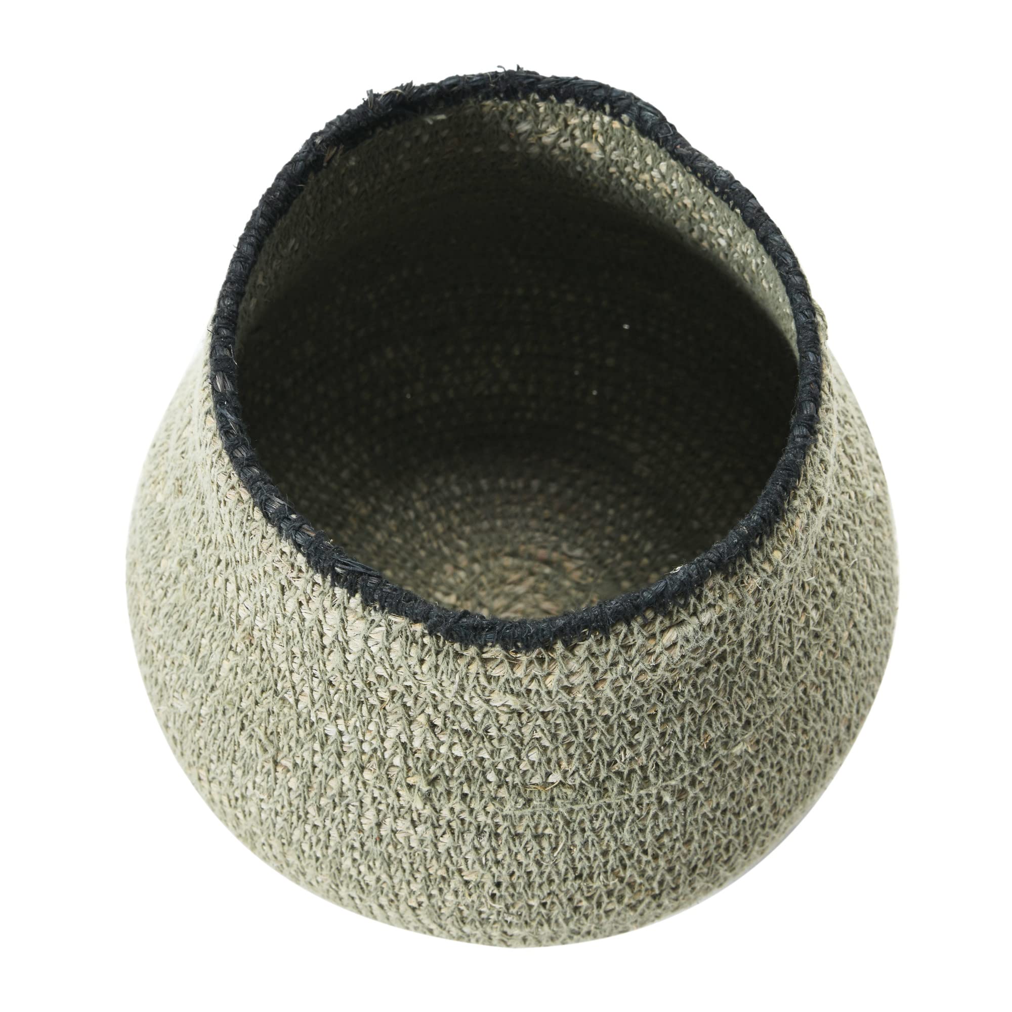 Bloomingville Hand-Woven Seagrass, Grey & Black Basket, AH1801 - Image 6