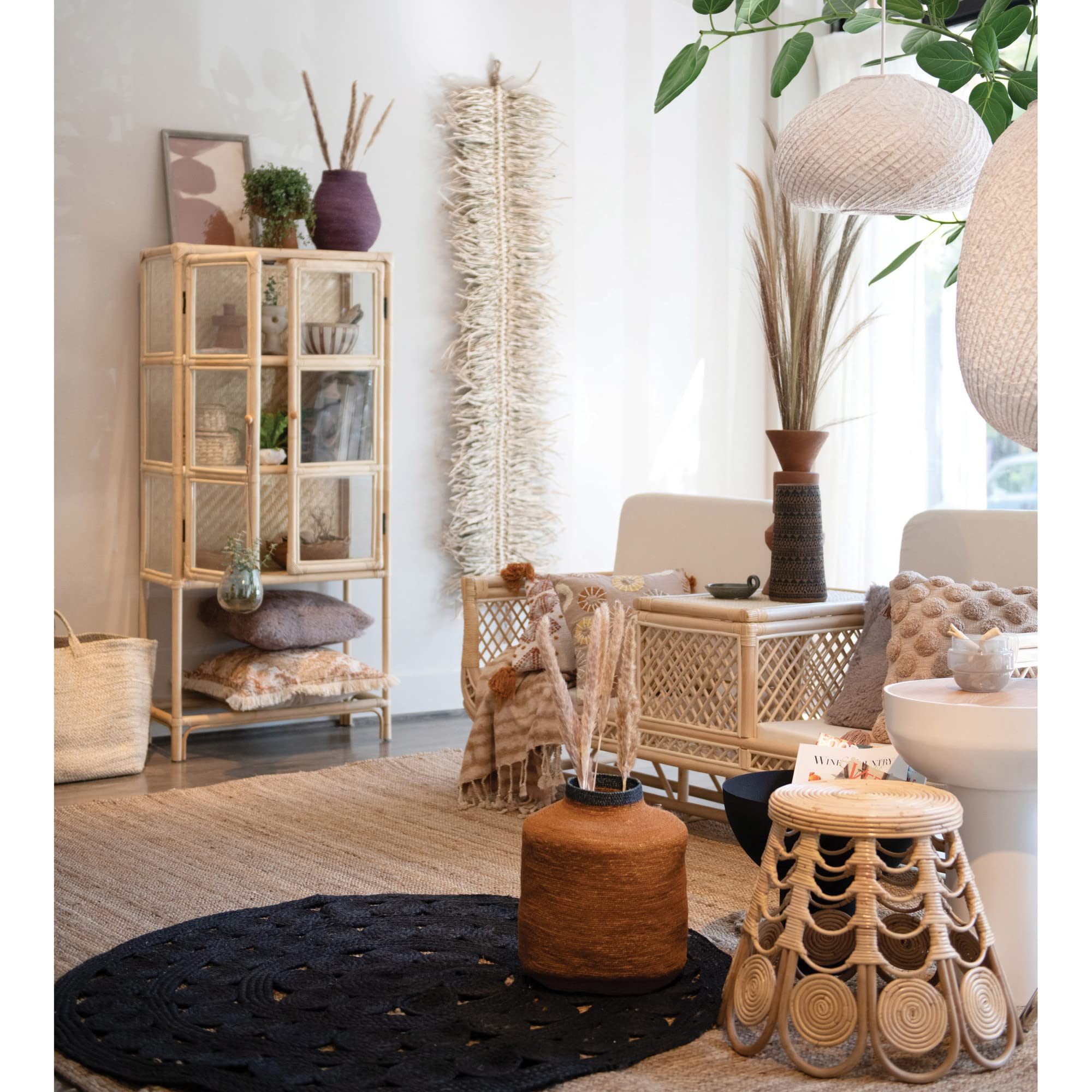 Bloomingville Hand-Woven Seagrass, Lilac Color Basket - Image 4