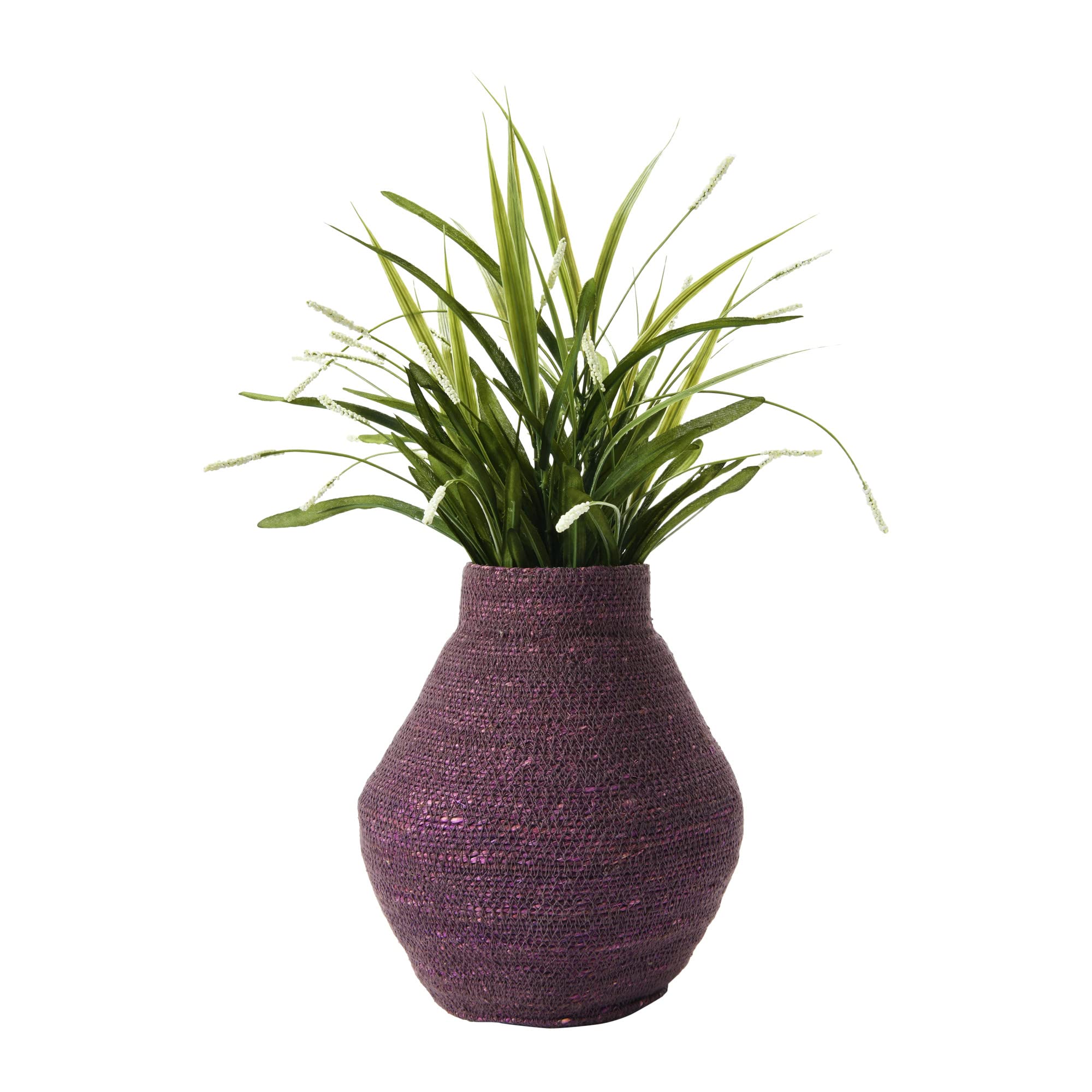 Bloomingville Hand-Woven Seagrass, Lilac Color Basket - Image 6