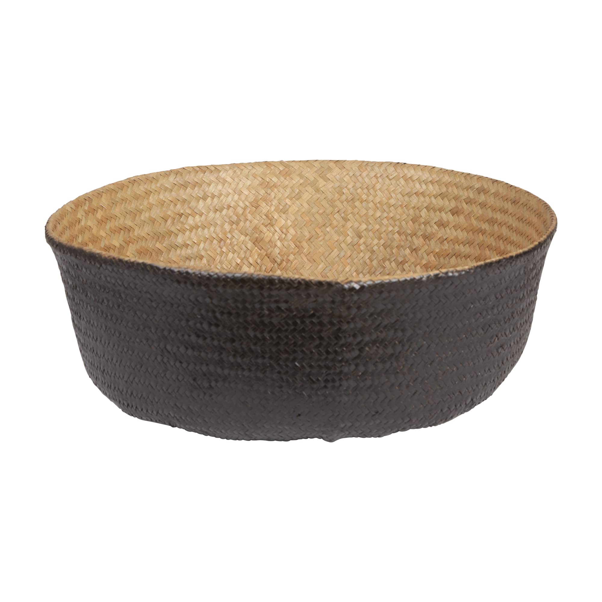 Bloomingville Handwoven Seagrass Folding Basket with Handles, Natural and Black - Image 9