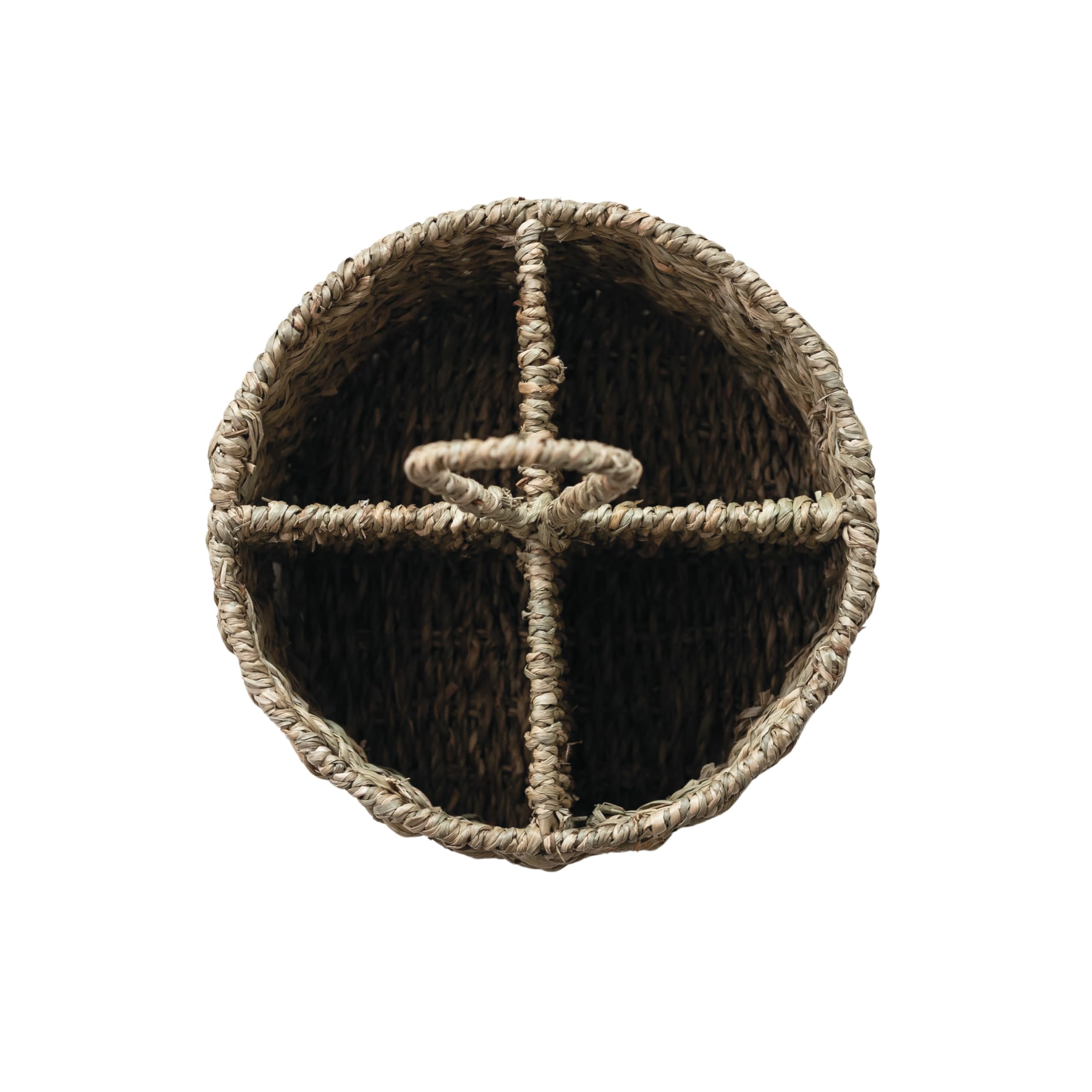 Bloomingville, Natural Round Seagrass Multi-Section Caddy - Image 6