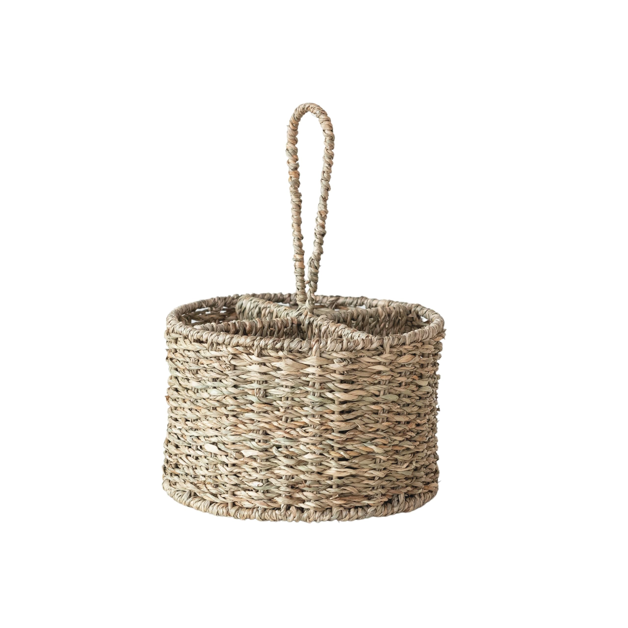 Bloomingville, Natural Round Seagrass Multi-Section Caddy - Image 7