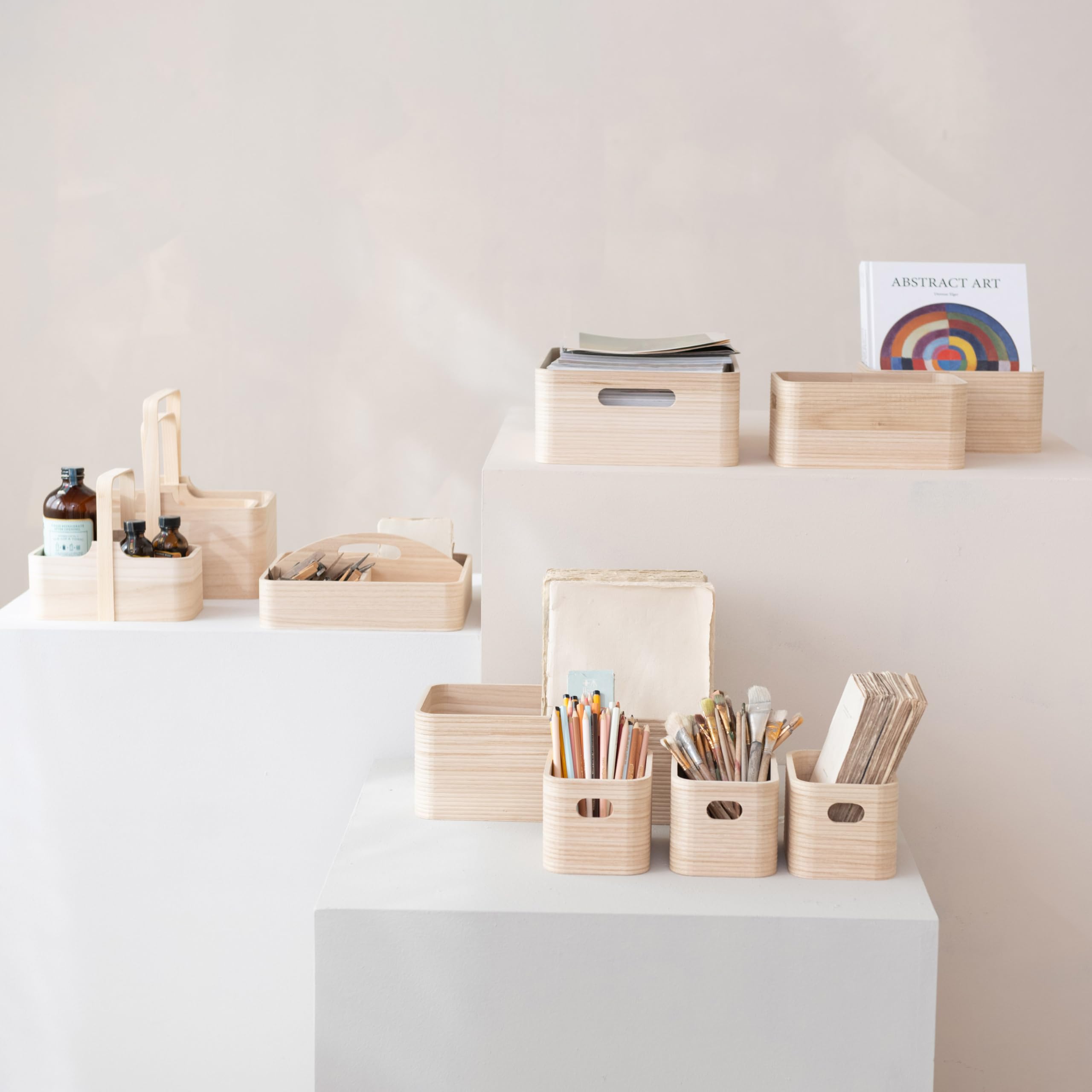 Bloomingville Quartet Sectional Paulownia Wood Organizer, Natural - Image 5