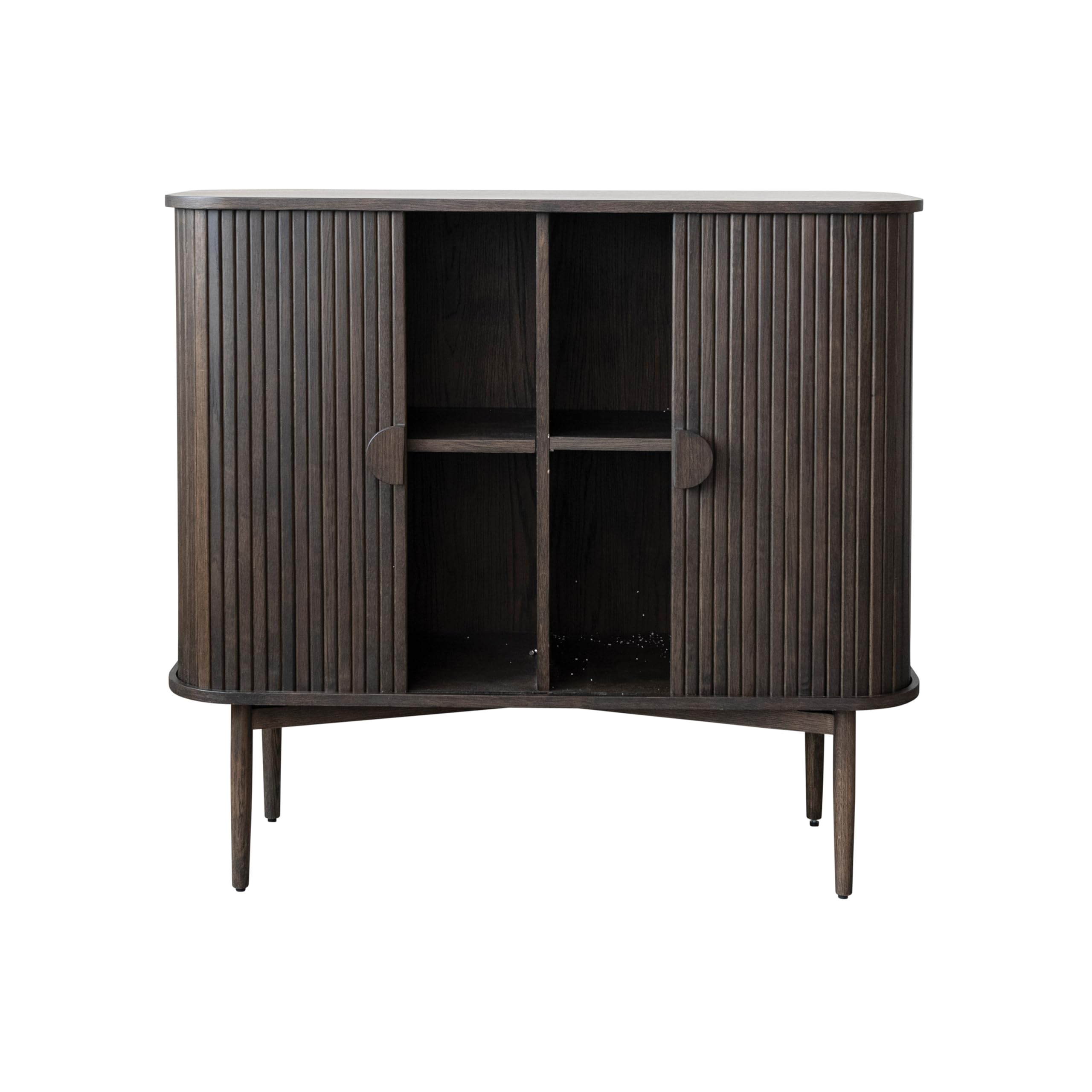 Bloomingville Reclaimed Wood and Oak Wood Cabinet with Accordion Doors, Walnut - Image 7