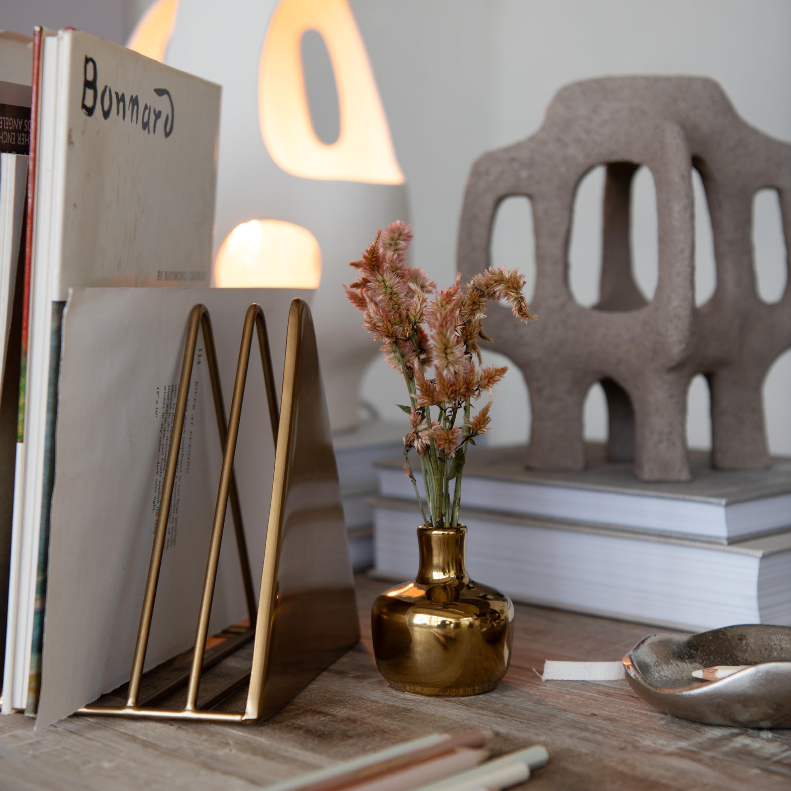 Bloomingville Magazine Metal Rack, Gold Finish - Image 9