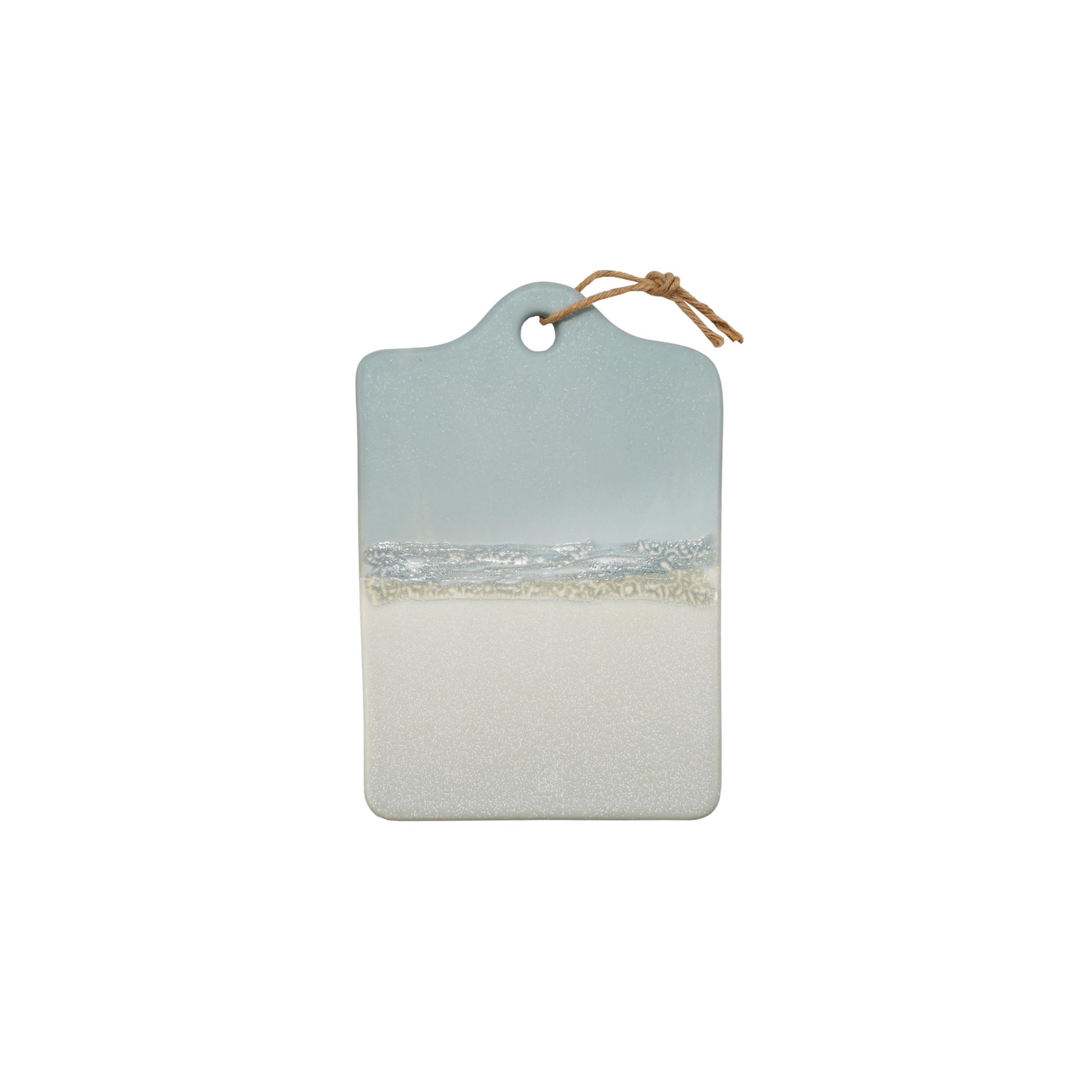 Bloomingville Stoneware Cheese Serving Board with Jute Tie, Matte Blue and Sand Color - Image 3
