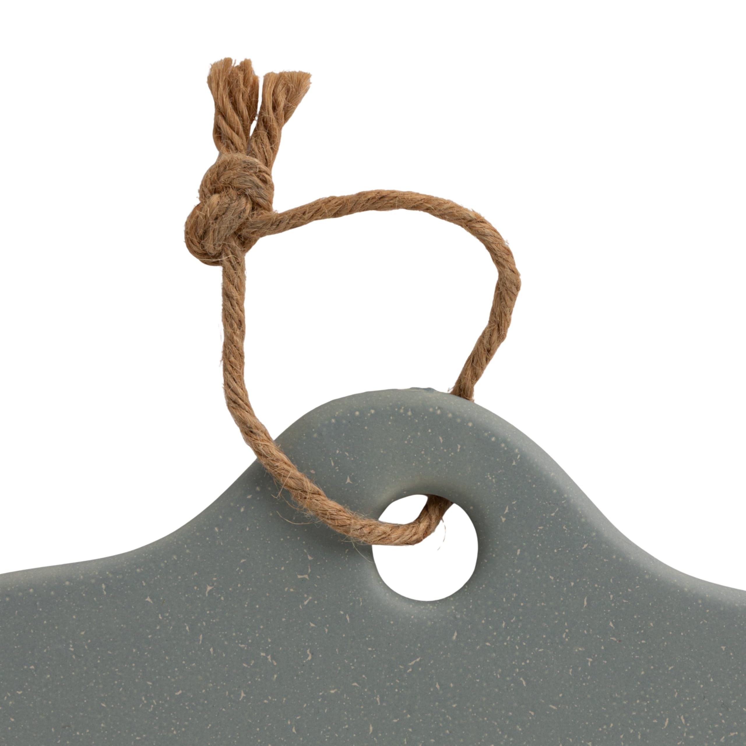 Bloomingville Stoneware Cheese Serving Board with Jute Tie, Matte Blue and Sand Color - Image 5