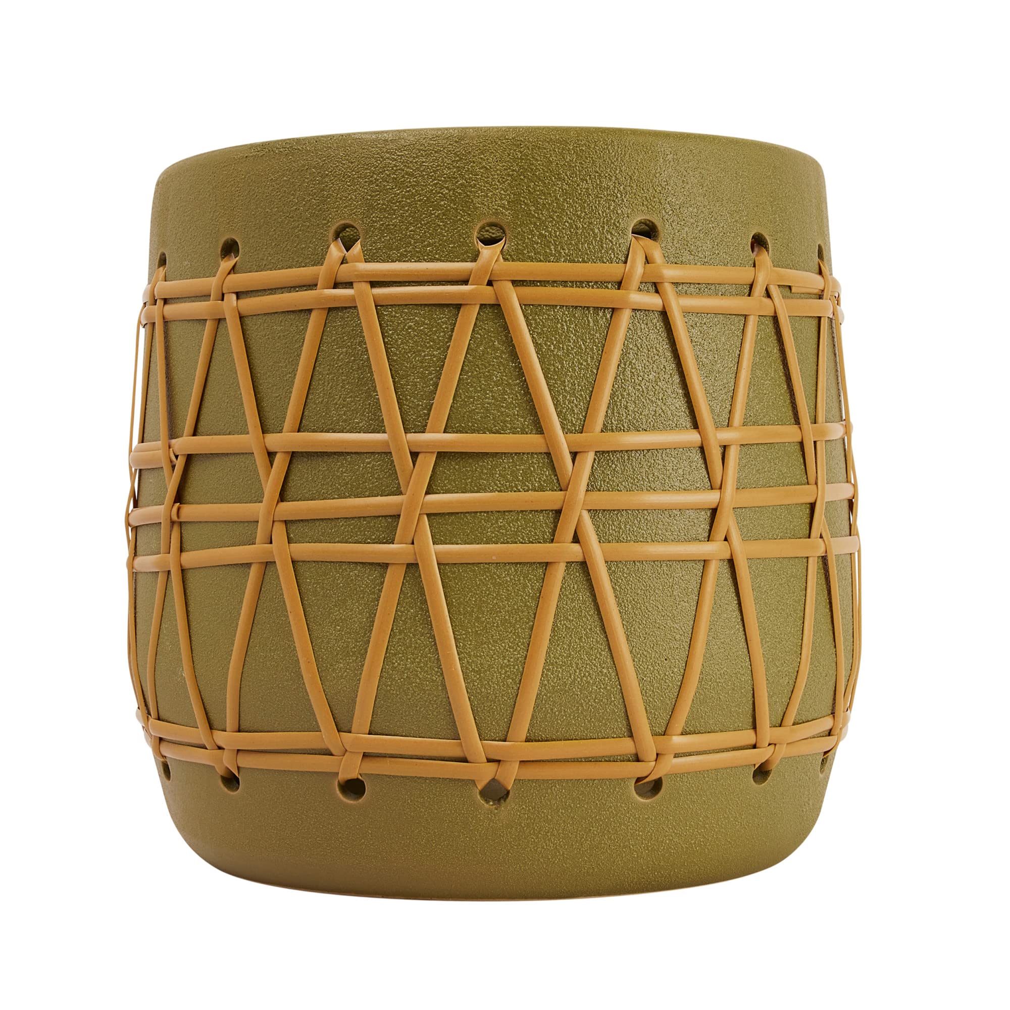 Bloomingville Stoneware Woven Design, Green Planter - Image 7