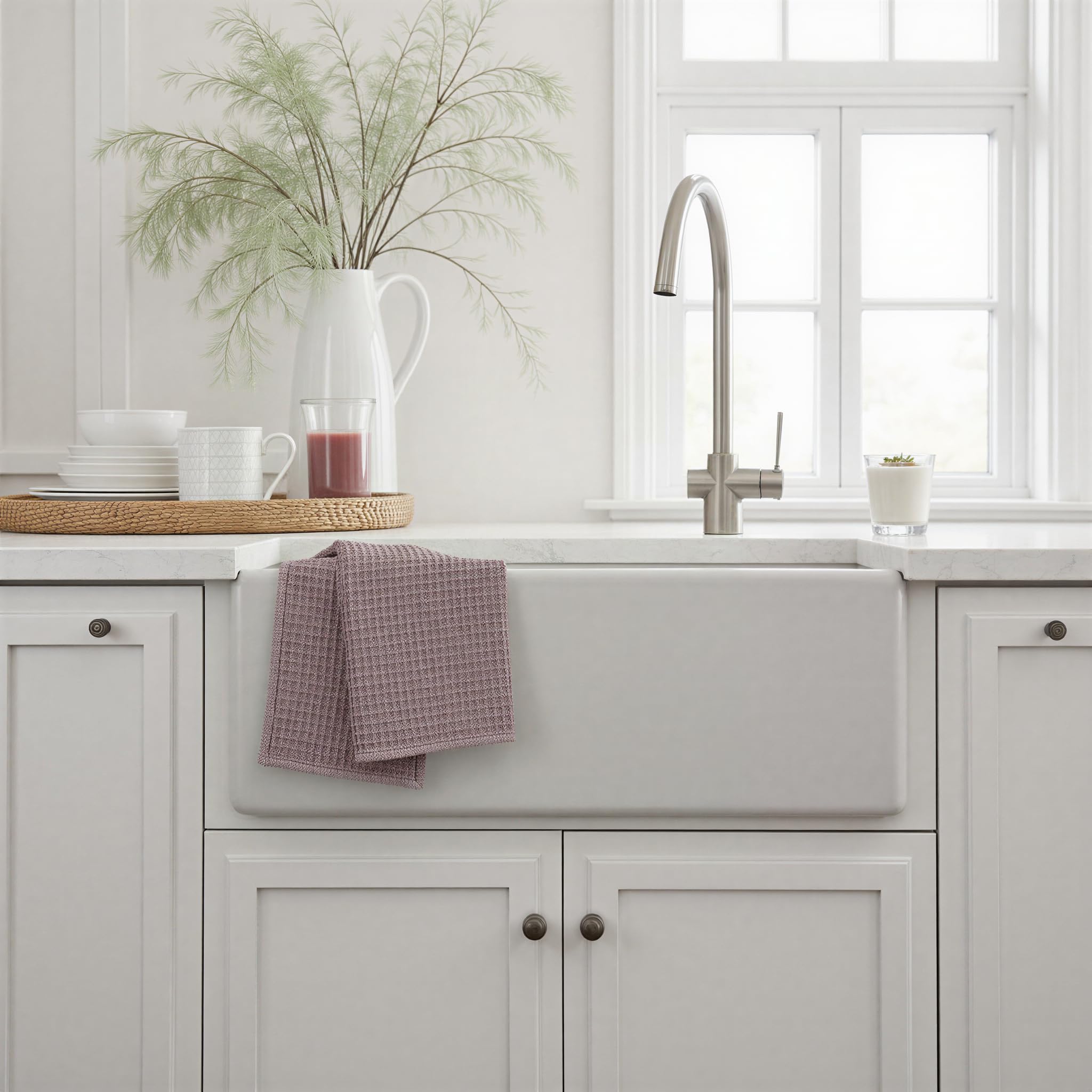 Bloomingville Stonewashed Cotton Waffle Weave Dish Cloth, Multicolor - Image 4