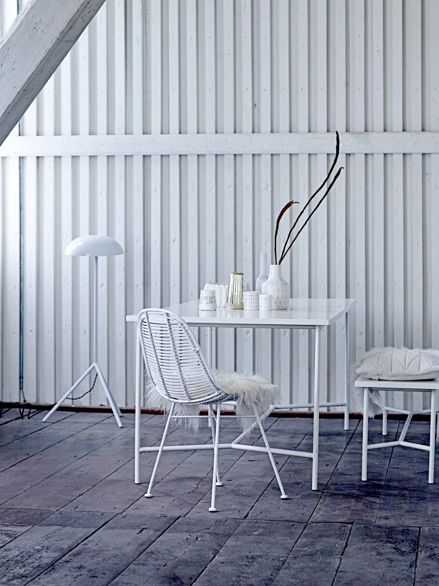 Bloomingville White Natural Mongolian Lamb Fur Rug - Image 4