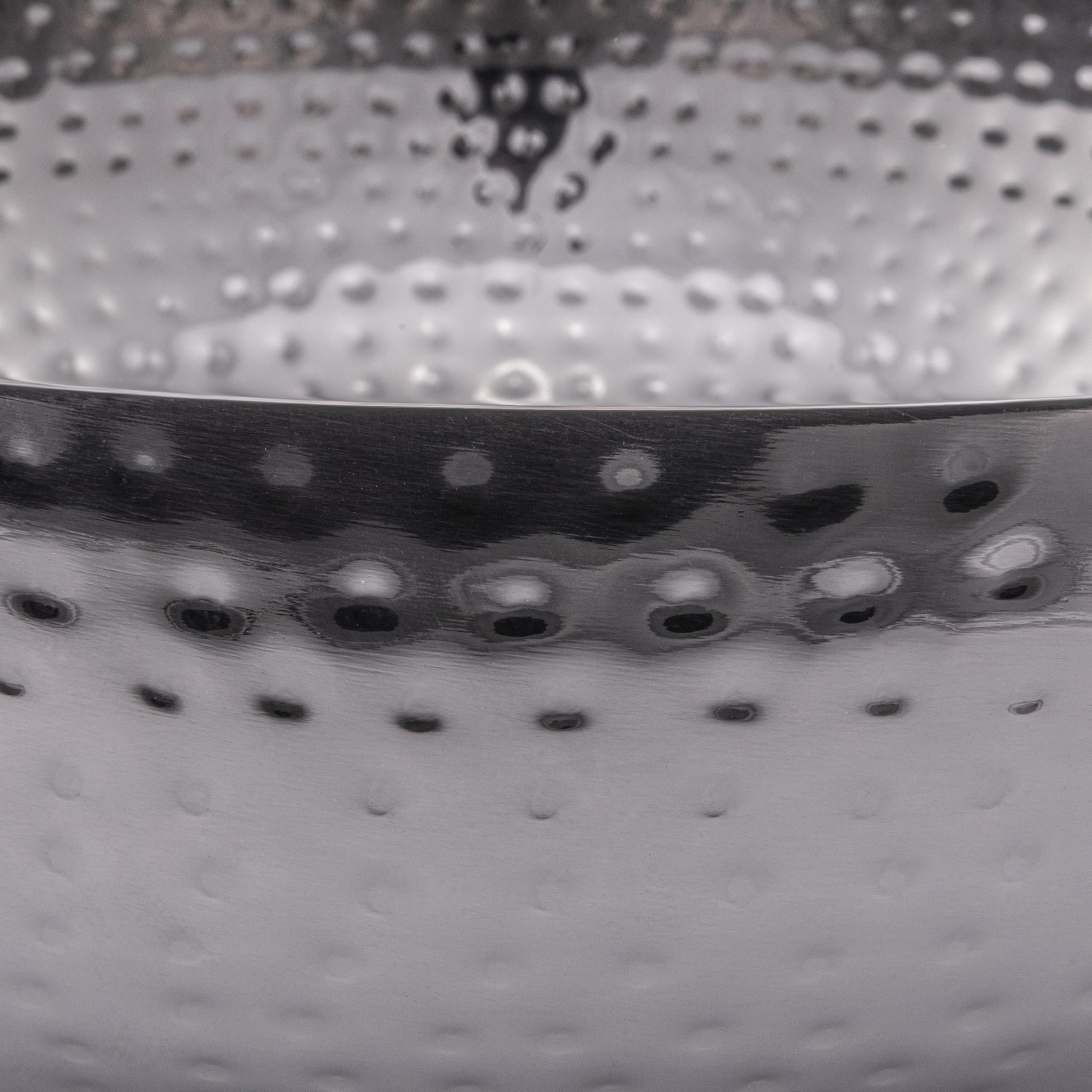 Round Hammered Metal Bowl, Oxidized Silver - Image 4